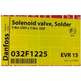  032F1225 EVR 15 Danfoss Solenoid Valve connector 22mm 